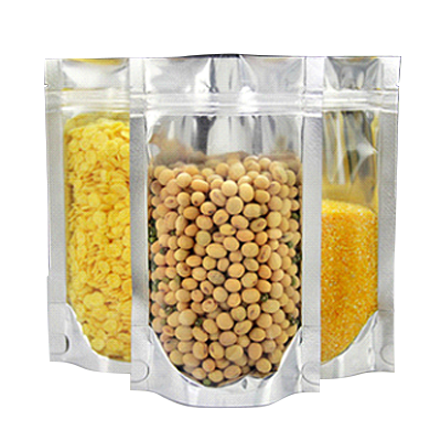 Aluminized One-Side Transparent Zipper Standing Pouch